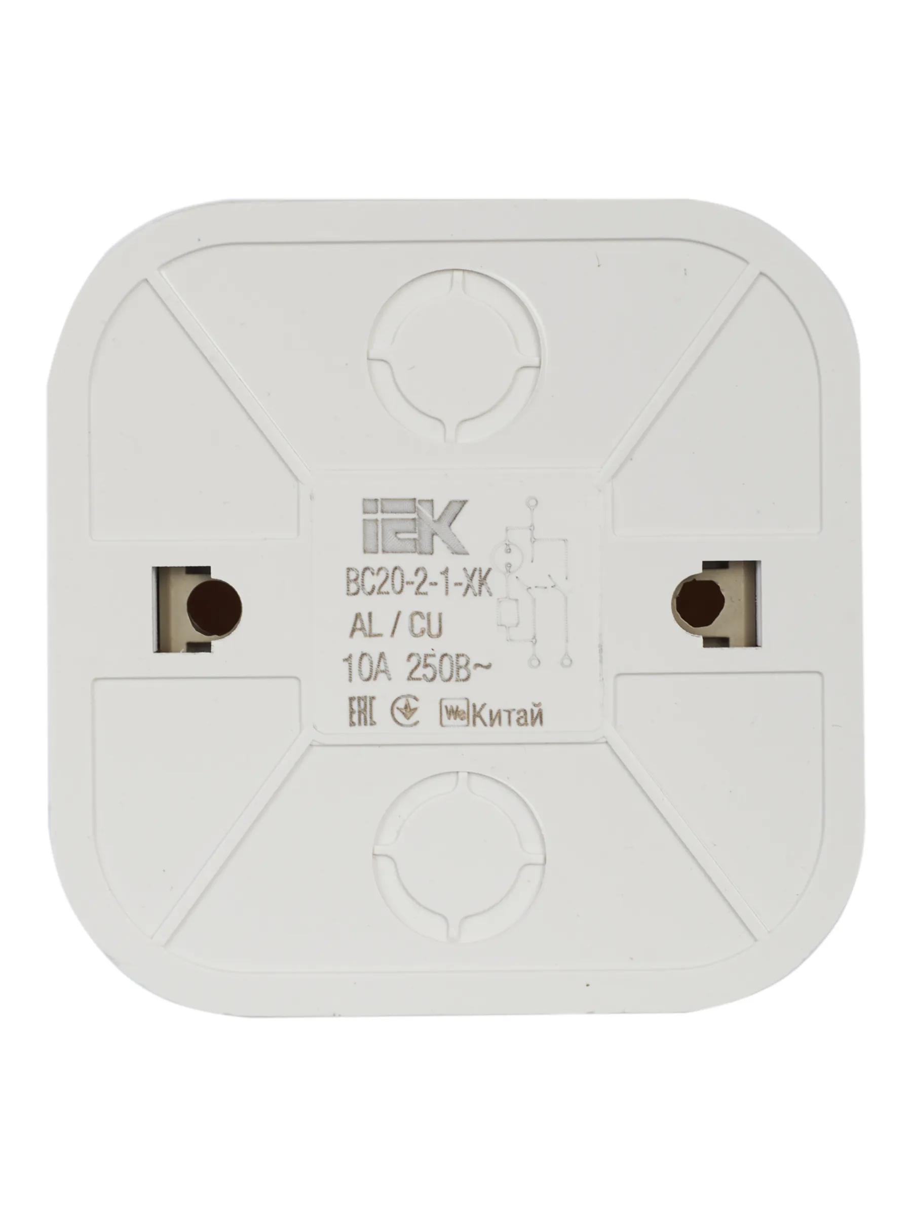 GLORY Выключатель 2-клавишный для открытой установки с индикацией 10А ВС20-2-1-ХК кремовый IEK - Фото 3