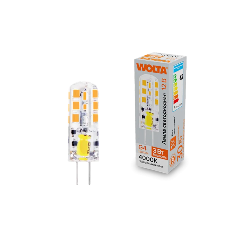 Светодиодная лампа WOLTA WSTD-JC-12V3W4KG4-S 3Вт 4000K G4