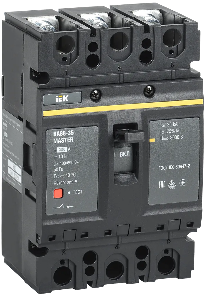 Выключатель автоматический ВА88-35 3Р 200А 35кА MASTER IEK SVA30-3-0200-02