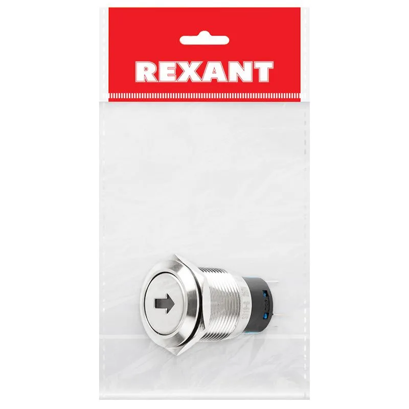 Кнопка  антивандальная Ø19 12В Б/Фикс (5с) (ON)-OFF/(OFF)-ON плоская подсв/зеленая СТРЕЛКА  REXANT - Фото 5