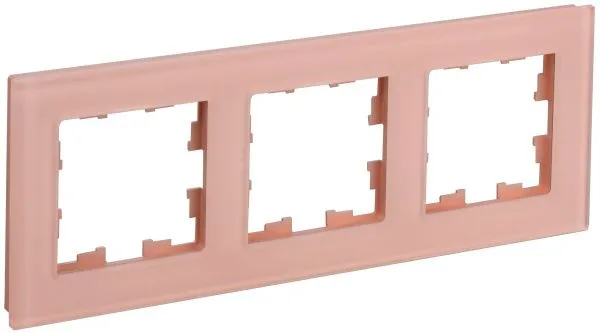 BRITE Рамка 3-местная РУ-3-2-БрП стекло персиковый матовый IEK BR-M32-G-31-K96