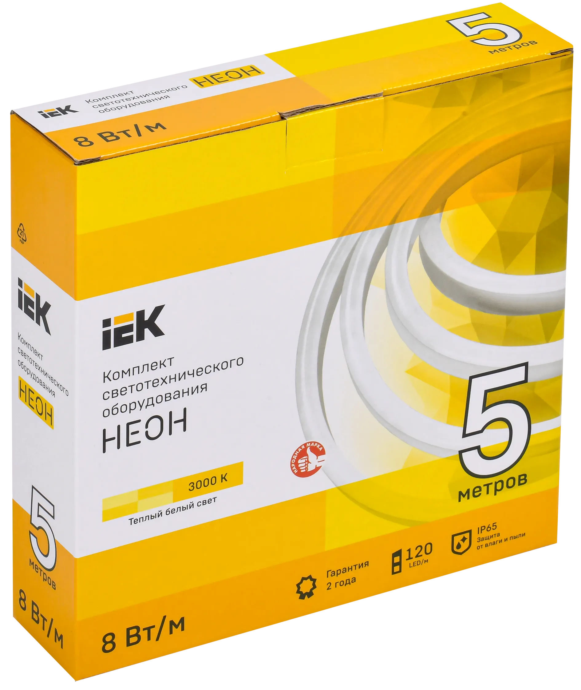 Комплект светодиодной подсветки "Неон" (лента LED 5м LSR5-2835WW120-8-IP65-220В + драйвер) IEK
