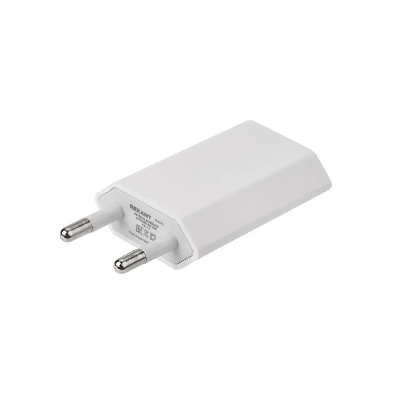 Сетевое зарядное устройство для iPhone/iPad REXANT USB, 5V, 1 A, белое - Фото 4