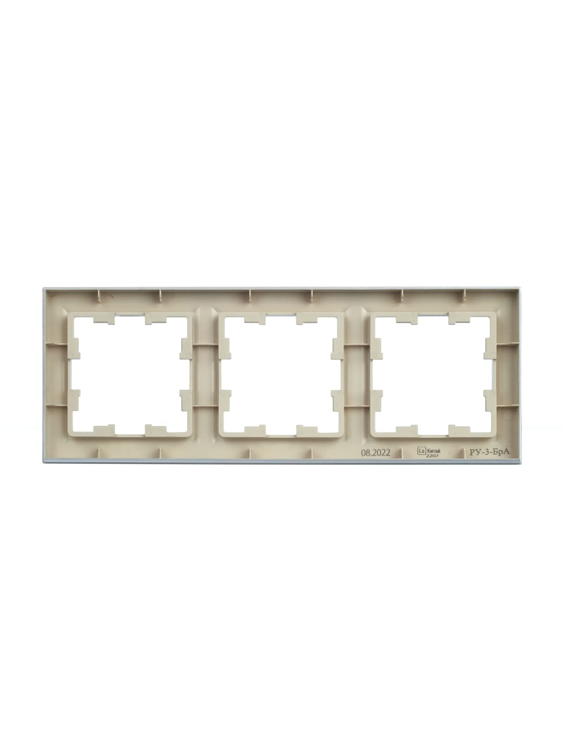 BRITE Рамка 3-местная РУ-3-БрА алюминий IEK - Фото 7