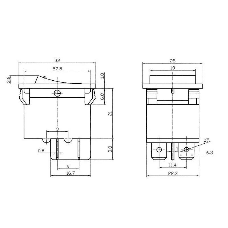 Выключатель-автомат клавишный 250В 15А (4с) RESET-OFF красный с подсветкой REXANT - Фото 2