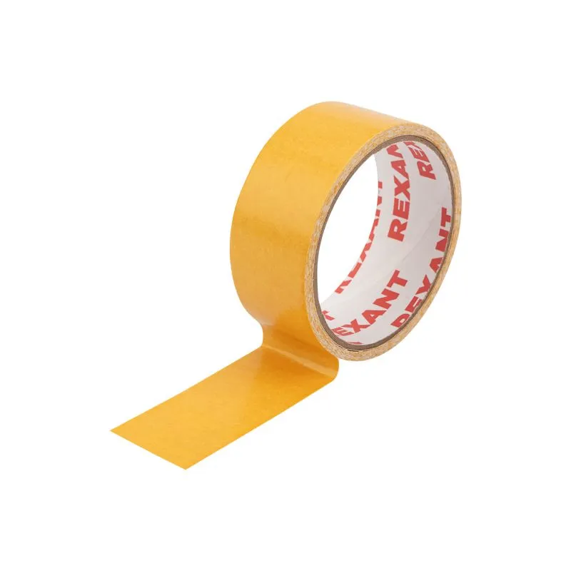 Двухсторонний скотч REXANT, тканевая основа 38 мм, ролик 5 м