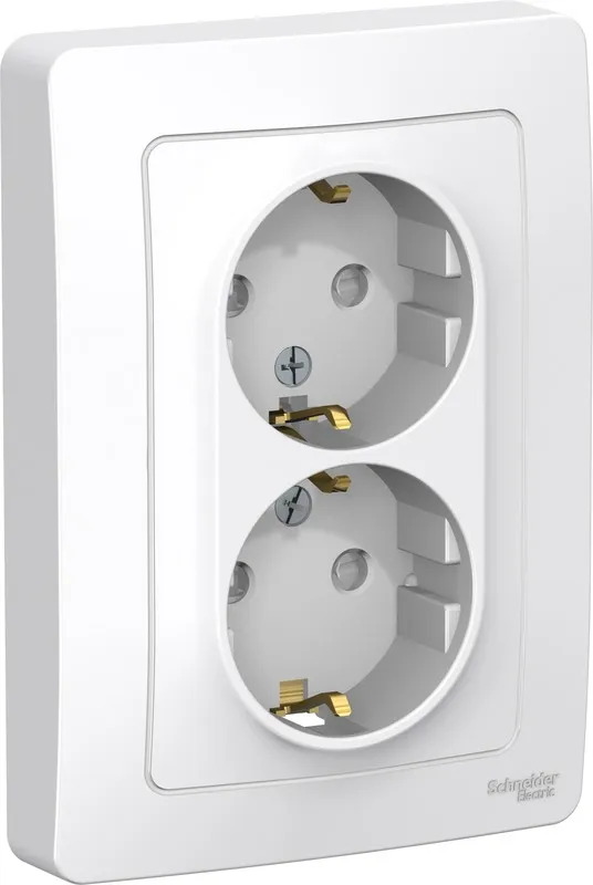 Розетка 2-м СП Blanca 16А IP20 250В с заземл. защ. шторки бел. SE BLNRS001121 - Фото 3