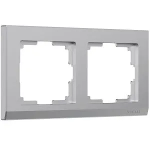 Рамка на 2 поста Stark (серебряный) Werkel W0021806