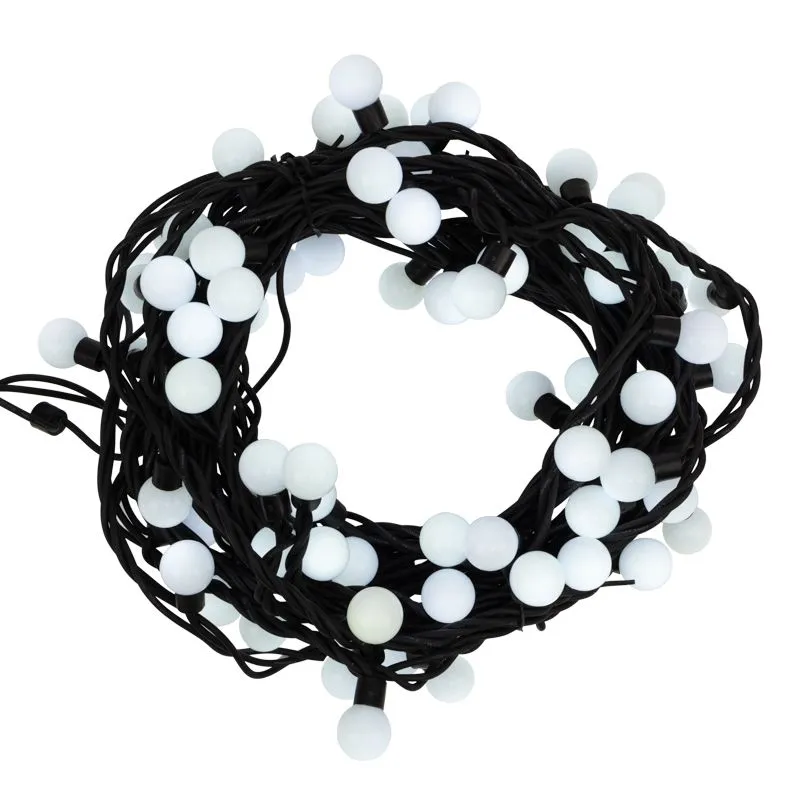 Гирлянда светодиодная Мультишарики Ø23мм 10м 80 LED БЕЛЫЙ черный каучук IP67 постоянное свечение 230В нужен блок 315-000 NEON-NIGHT - Фото 2