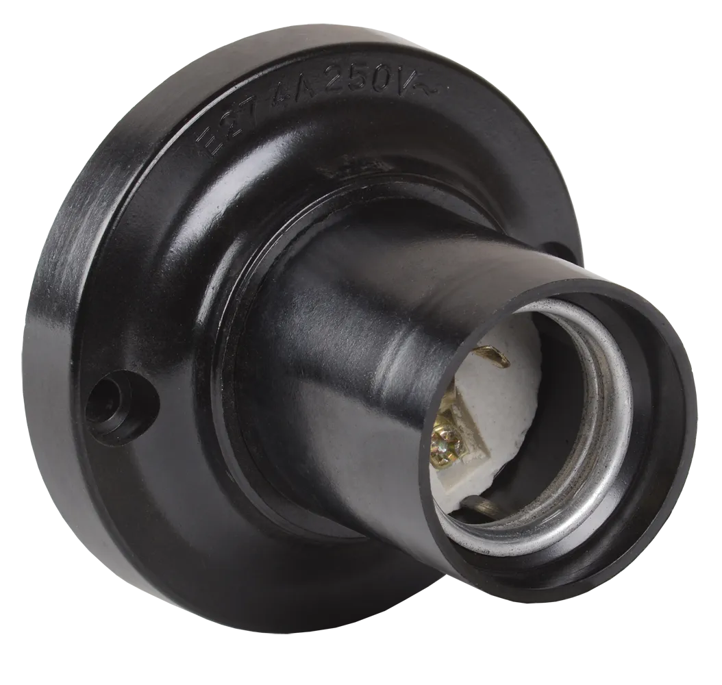 Патрон потолочный Пкб27-04-К21 карболитовый Е27 черный (50шт) (стикер на изделии) IEK