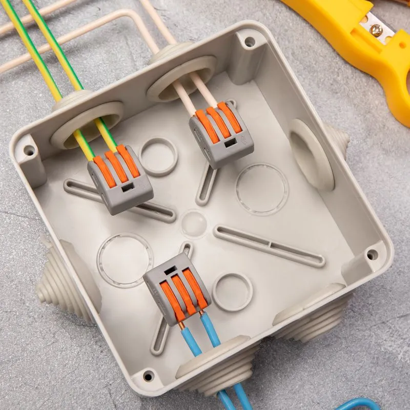 Универсальная клемма СМК 222-413, 3-проводная серая 0,08-2,5/4 мм² (20 шт./уп.) REXANT - Фото 3