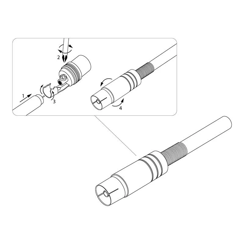 TV-разъем гнездо никелированный c пружиной PROconnect - Фото 3