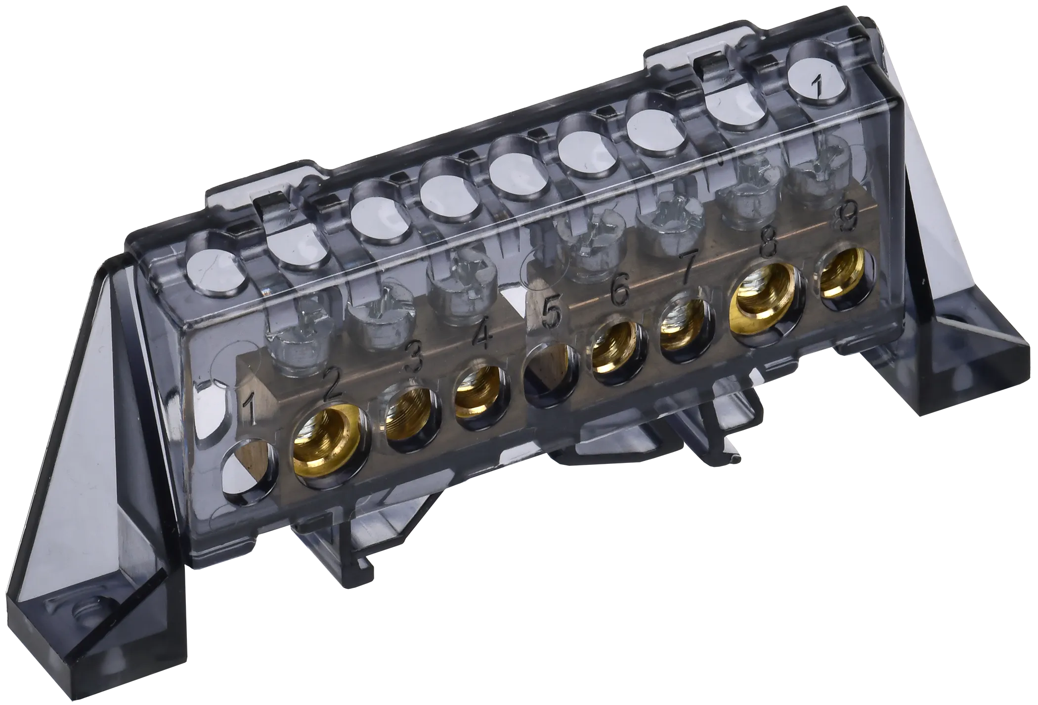 TEKFOR Шина N "ноль" в комбинированном DIN-изоляторе "Стойка" 8х12-(3+4)-Ч IEK