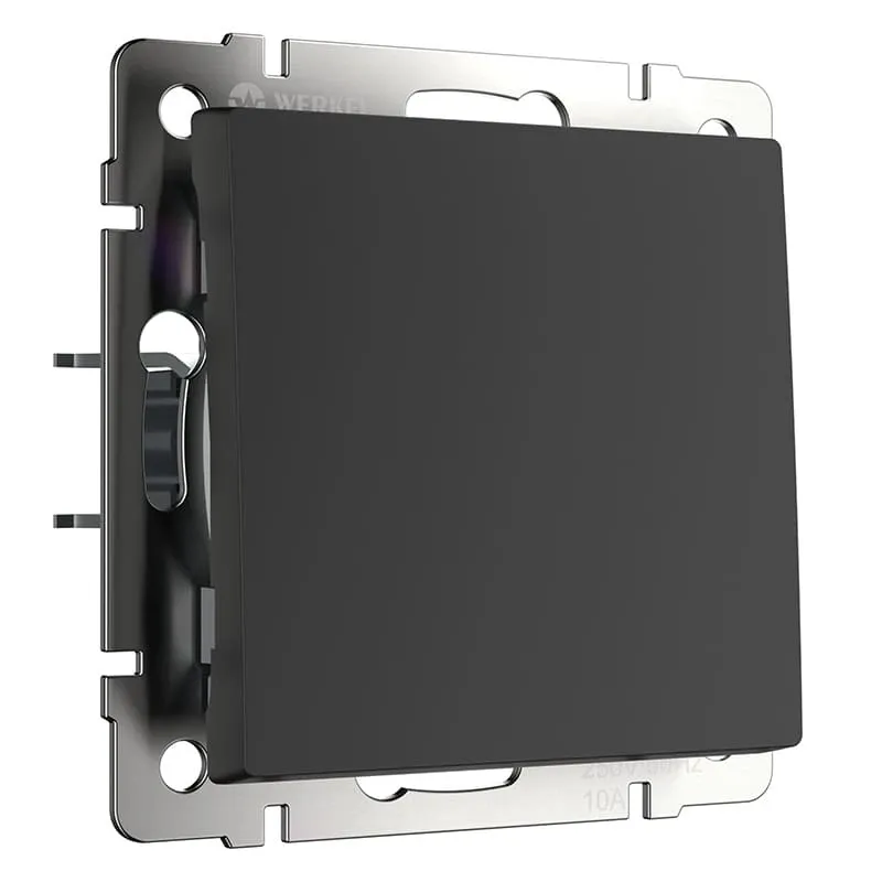 Перекрестный выключатель одноклавишный (черный матовый) Werkel