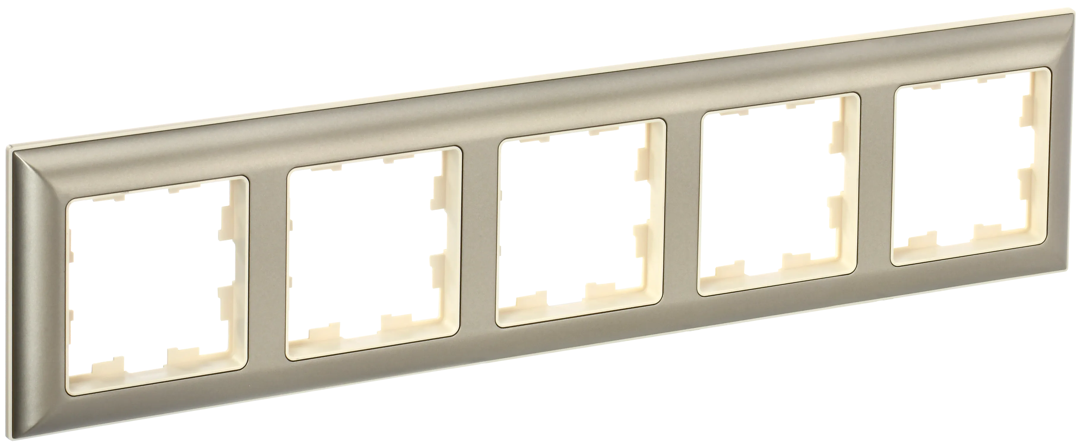 BRITE Рамка 5-местная РУ-5-Бр бежевый/шампань IEK