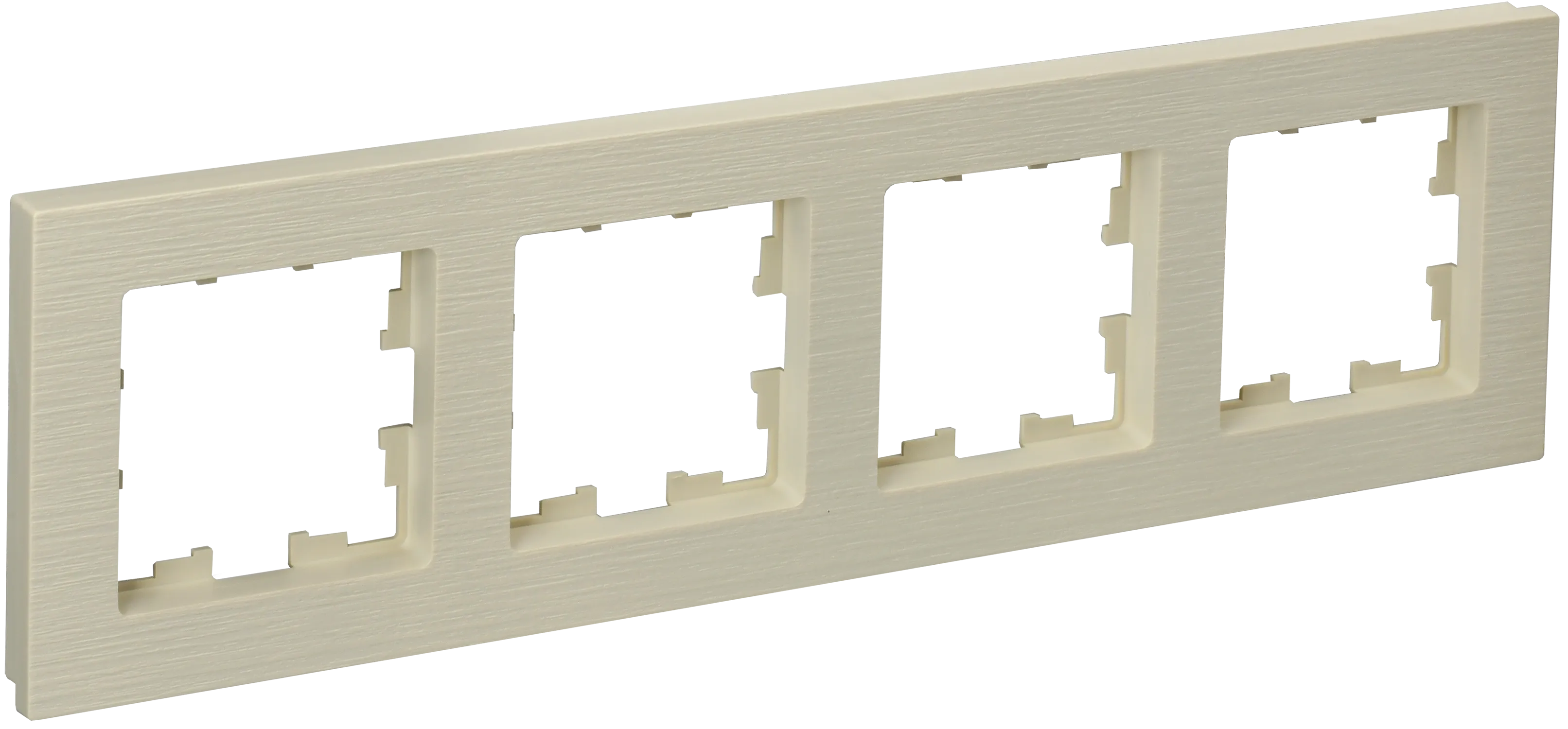 BRITE Рамка 4-местная РУ-4-Бр бежевый рифленый IEK