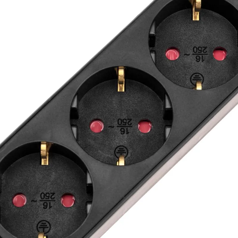 Удлинитель STANDARD 5 гнезд, 3м, 3х1,0мм², с/з, с выключателем, 2 USB, черный REXANT - Фото 5