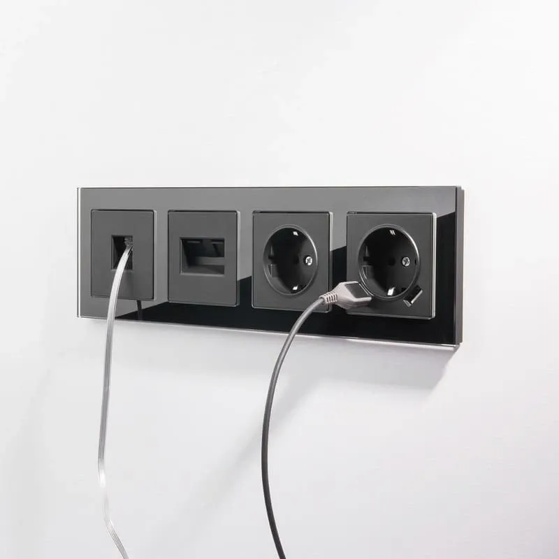 Телефонная розетка RJ-11 (черный матовый) Werkel - Фото 3