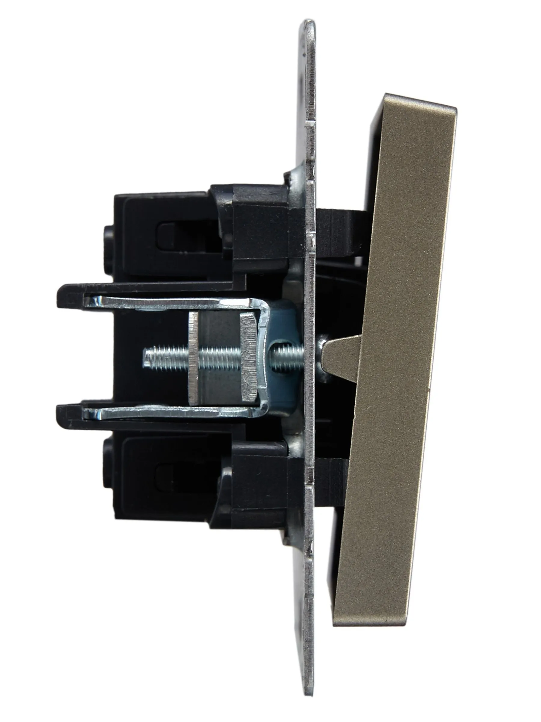 BRITE Выключатель 1-клавишный проходной 10А ВС10-1-6-БрШ шампань IEK - Фото 2