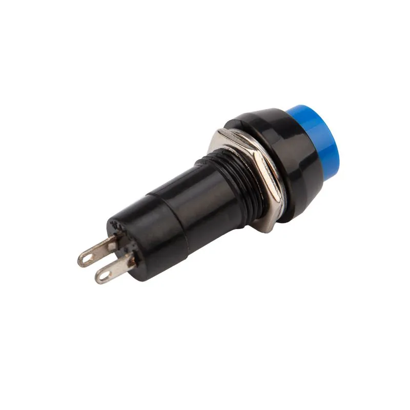 Выключатель-кнопка 250V 2А (2с) ON-(OFF) Б/Фикс (на размыкание) cиняя (PBS-11С) REXANT - Фото 2