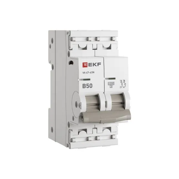 Авт. выкл. 2P 50А (В) 4,5kA ВА 47-63N EKF PROxima M634250B