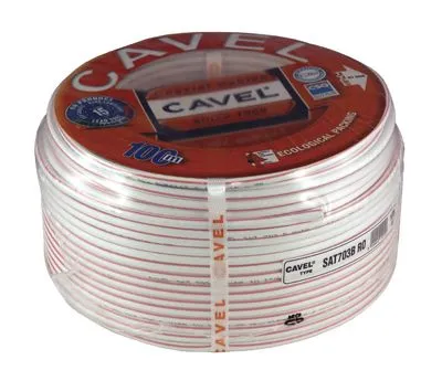 Кабель коаксиальный SAT 703 B, Cu/Al/CuSn, 75%, 75Ом, 100м, INDOOR, белый CAVEL - Фото 2