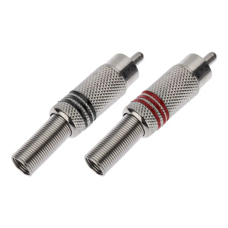 Разъем штекер RCA металл под винт черный/красный PROconnect - Фото 2