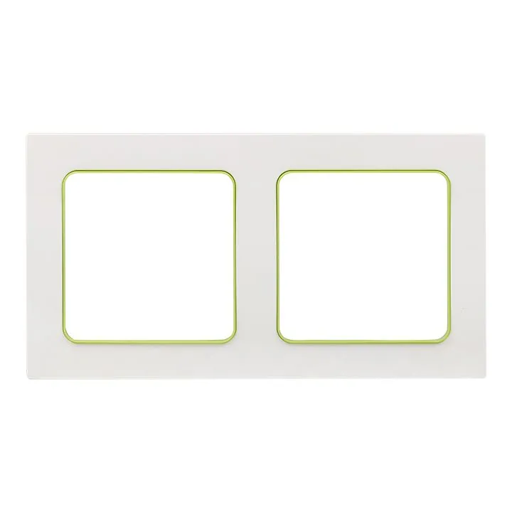Стокгольм Рамка 2-местная белая с линией цвета зеленый EKF