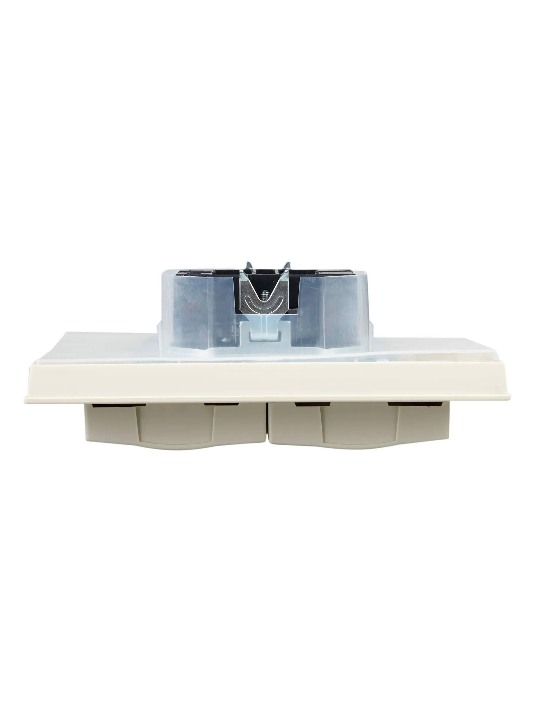 BRITE Розетка 2-местная с заземлением с защитными шторками и крышкой 16А в сборе IP44 РСбш12-3-44-БрКр бежевый IEK - Фото 8