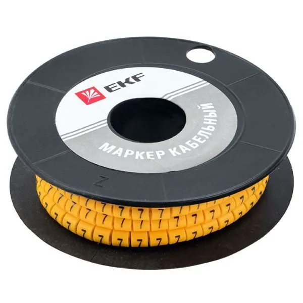 Маркер кабельный 2,5 мм2 "7" (1000 шт.) (ЕС-1) EKF - Фото 3