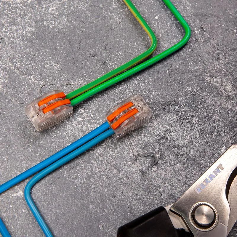 Универсальная клемма СМК 222-412, 2-проводная прозрачная 0,08-2,5/4 мм² (блистер 5 шт./уп.) REXANT - Фото 2