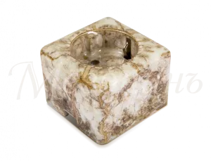 Розетка ретро фарфоровая, двухполюсная, с заземляющим контактом, коллекция "QUADRA" , цвет - дворцов GE80301-19