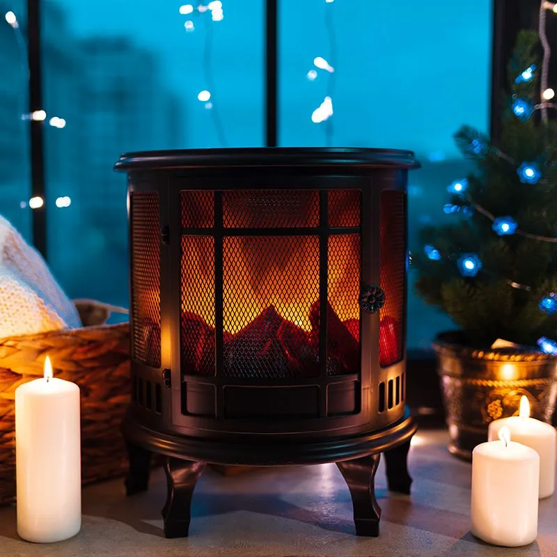 Светодиодный камин Винтаж с эффектом живого огня 30х16х35,5 см, батарейки 3хС (не в комплекте) и USB (в комплекте) - Фото 2