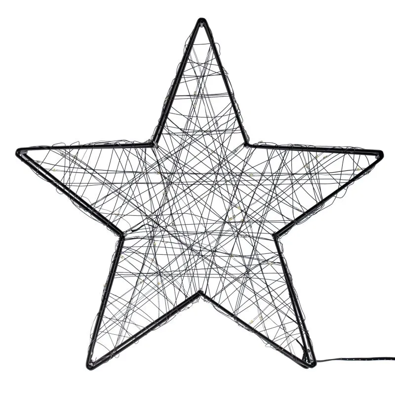 Металлическая 3D-фигура Звезда 35см, цвет свечения теплый белый, питание 3хAA (не в комплекте) NEON-NIGHT - Фото 3