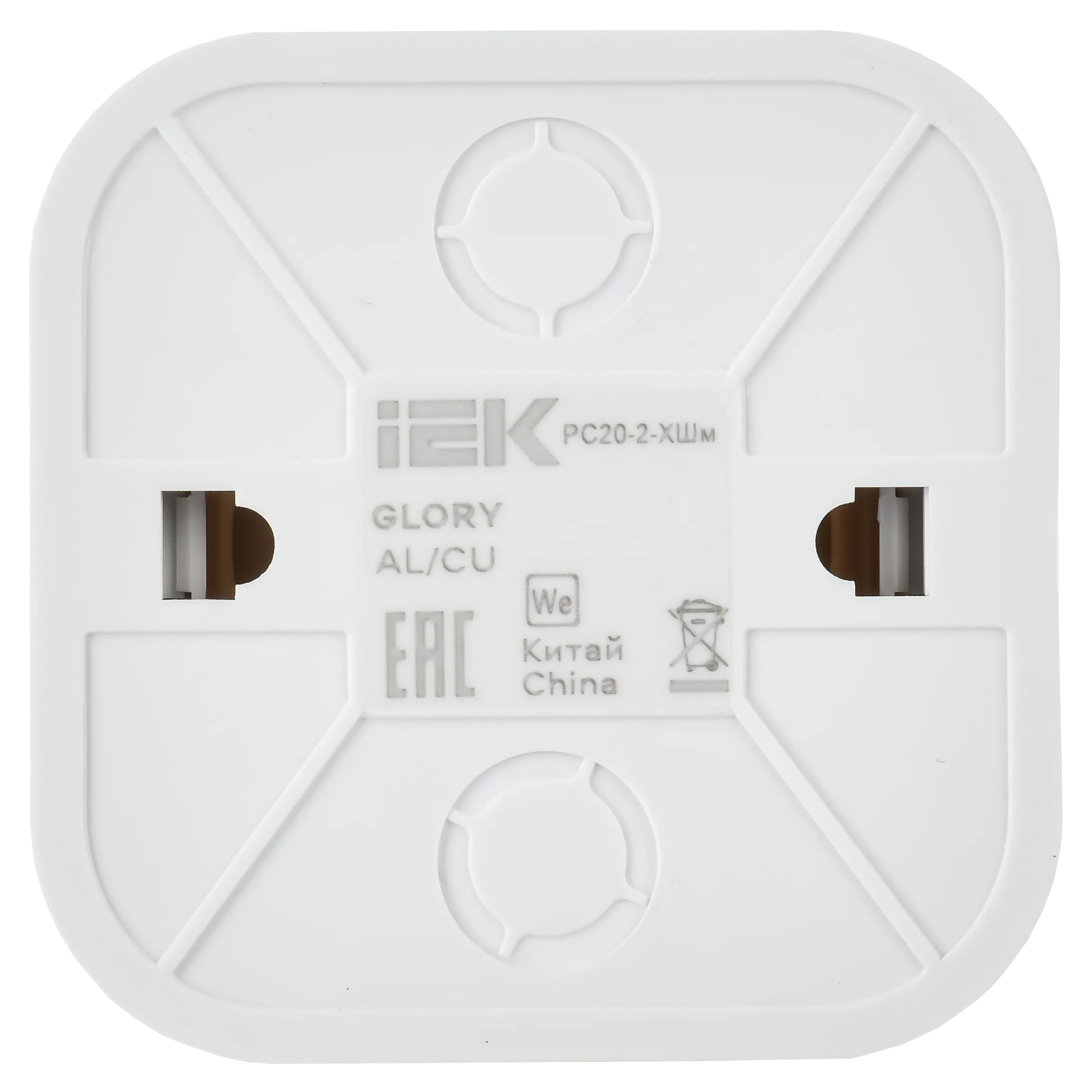 GLORY Розетка 1-местная для открытой установки без заземления без защитных шторок 10А РС20-2-ХШм шампань матовый IEK - Фото 4