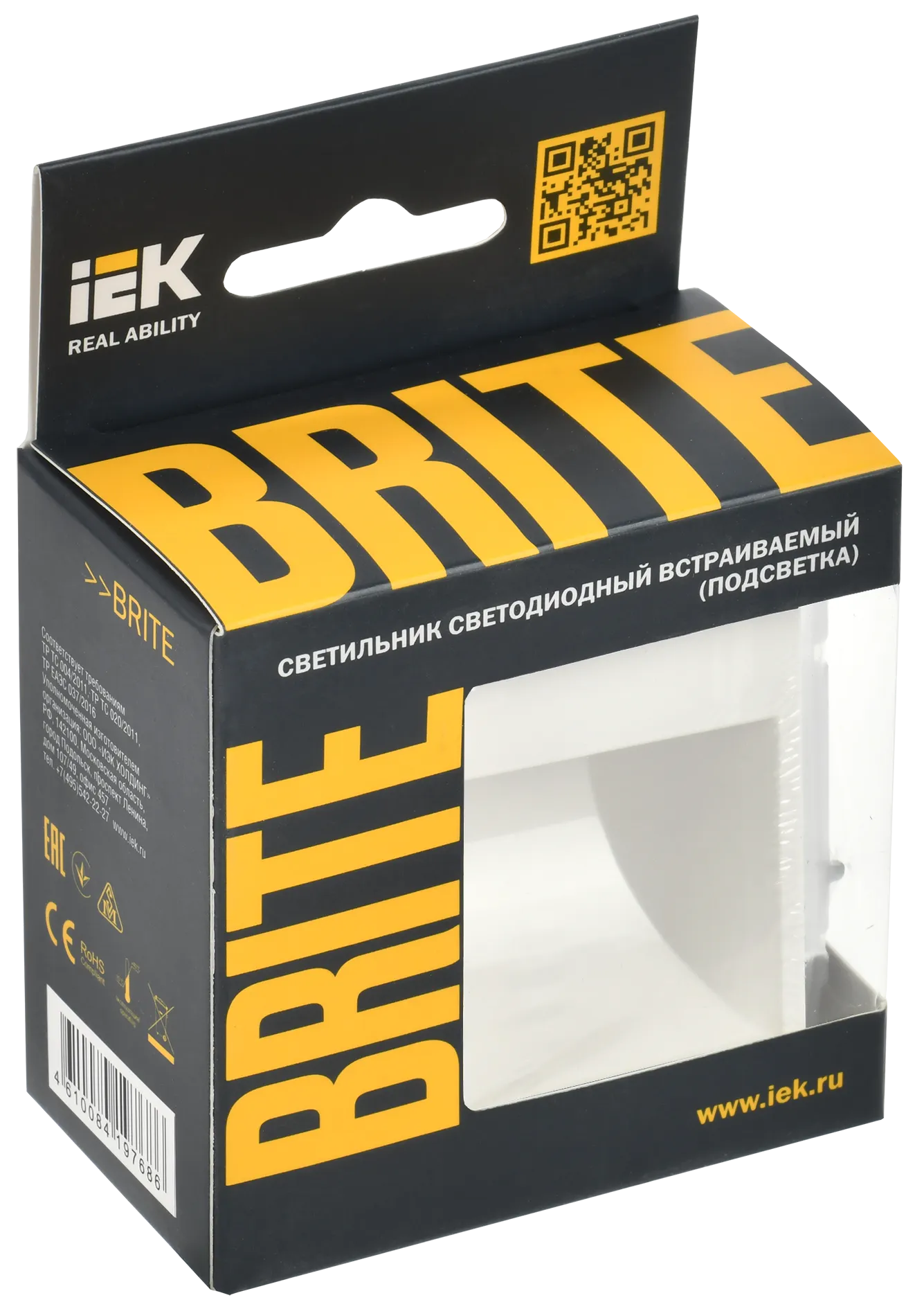 BRITE Подсветка светодиодная встраиваемая ПЛ20-БрБ белый IEK - Фото 2