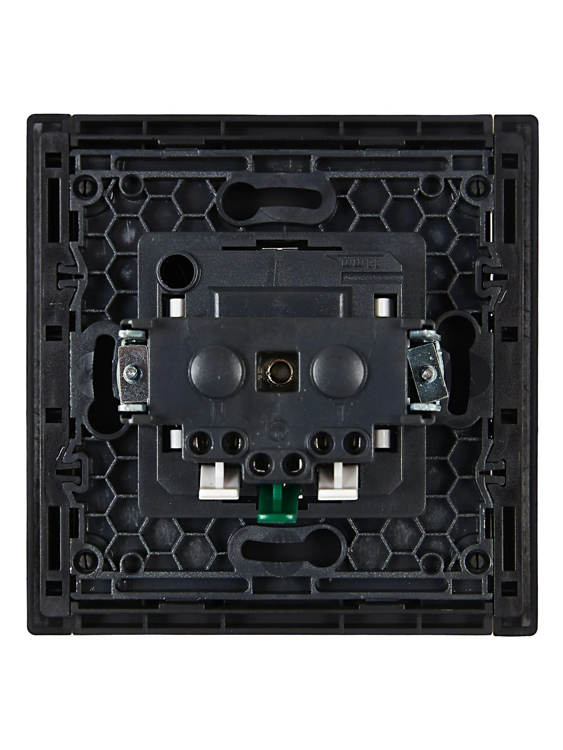 FORTE&PIANO Розетка 1-местная с заземлением с защитными шторками безвинтовое крепление 16А FP113 черный IEK - Фото 3