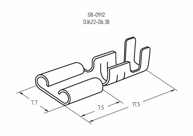 Клемма плоская гнездо 7.7 мм 0.75-1.5 мм² (РП-м 1.5-(6.3)) REXANT - Фото 3