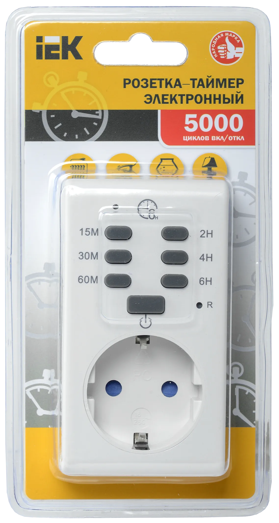 Розетка-таймер электронный РТЭ-2 с индикацией 15мин-6ч 16А IP20 IEK - Фото 3