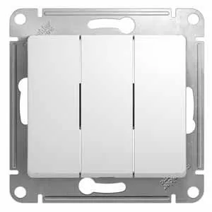 Выключатель 3-кл. СП Glossa 10А IP20 (сх. 1+1+1) 10AX механизм бел. SE GSL000131