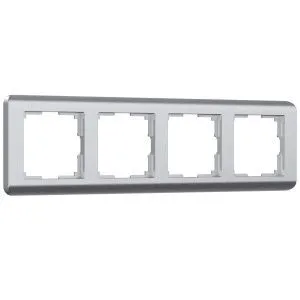 Рамка на 4 поста Stream (серебряный) Werkel W0042106