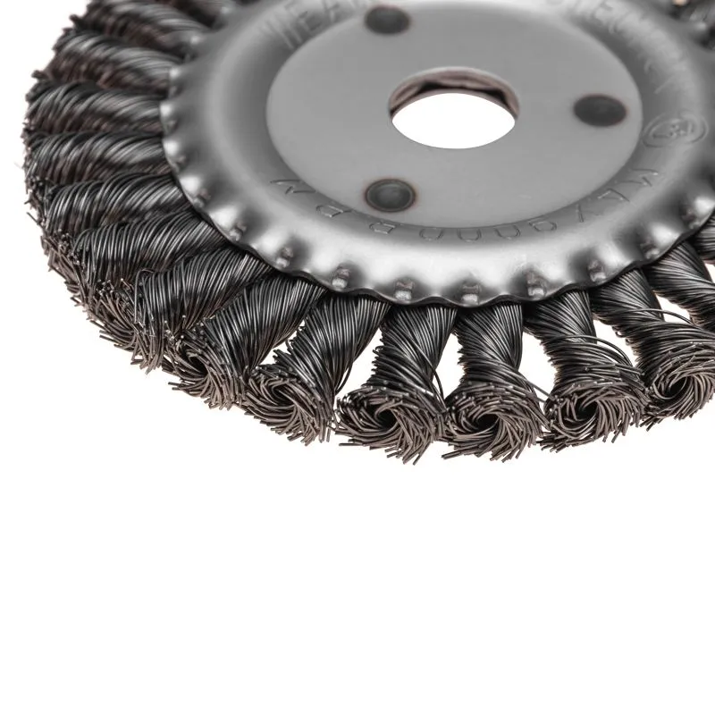 Щетка дисковая для УШМ, крученая стальная проволока, 150мм, отв. 22,23мм KRANZ - Фото 3