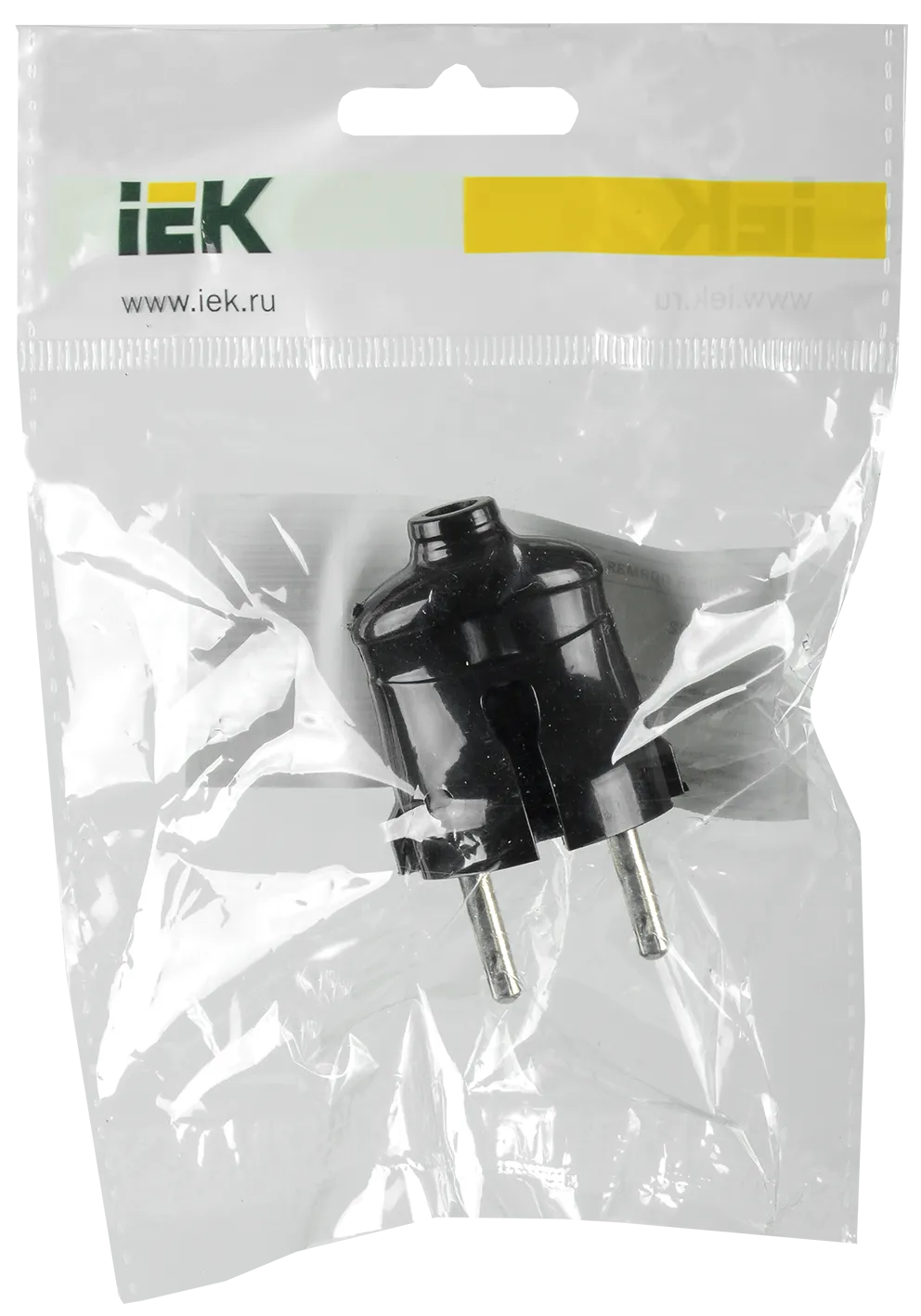 Вилка разборная прямая ВПп20-02-Ст без заземляющего контакта 6А черная IEK - Фото 2