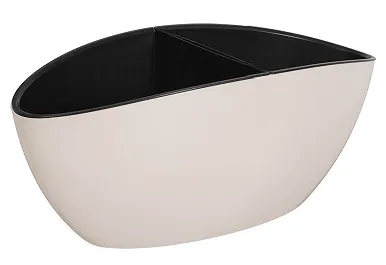 Вазон со вставкой ЧЕТЫРЕ СЕЗОНА Каноэ 32х14 см, 2.1 л, цвет белая роза 115048 71-9015