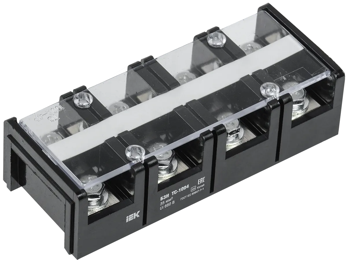 Блок зажимов наборный БЗН ТС-1004 35мм2 100A 4 пары IEK