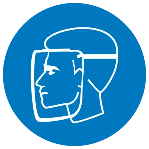 Знак наклейка M08 "Работать в защитном щитке" (200x200) EKF an-m-08
