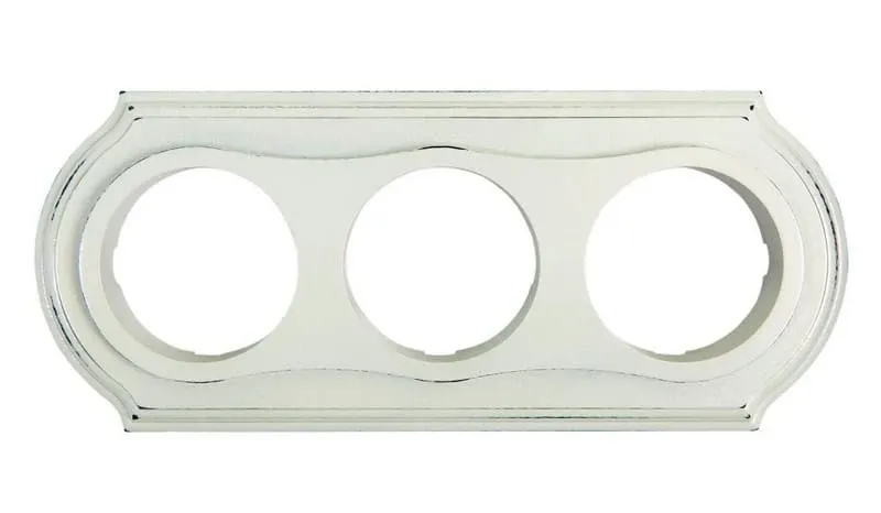 Рамка  трехместная "Элегант" , цвет - белый прованс, ТМ "МезонинЪ" GE70703-37 - Фото 2