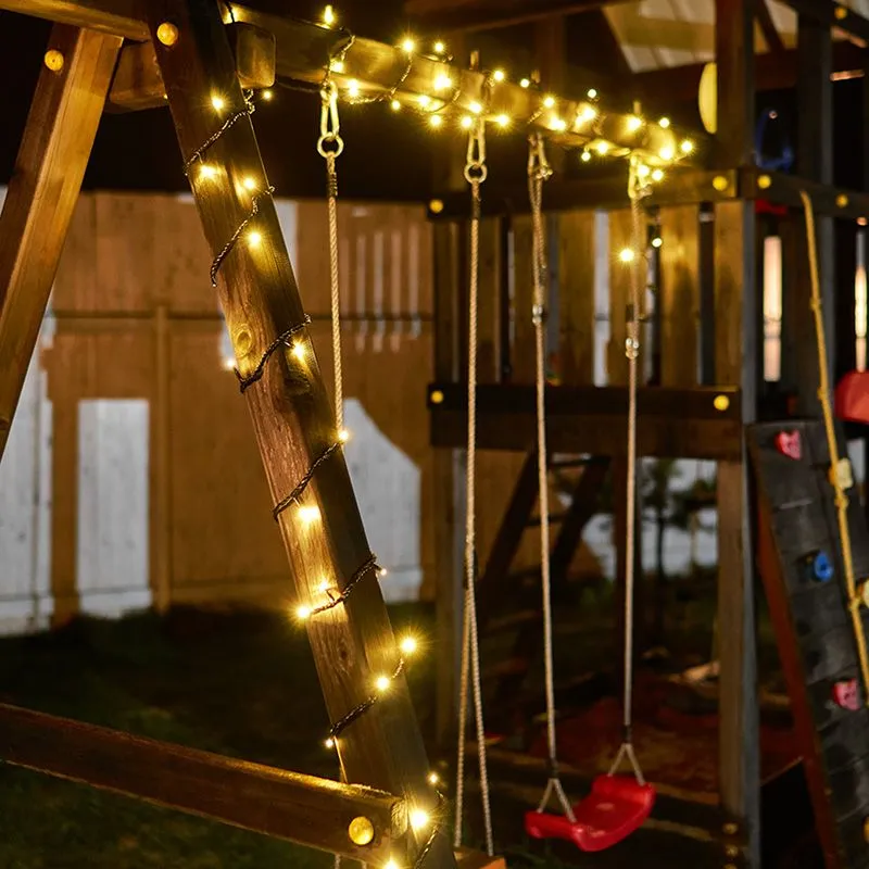 Гирлянда Нить управляемая 10м 100 LED ЗОЛОТОЙ черный ПВХ IP65 свечение с динамикой 230В контроллер в комплекте NEON-NIGHT - Фото 3