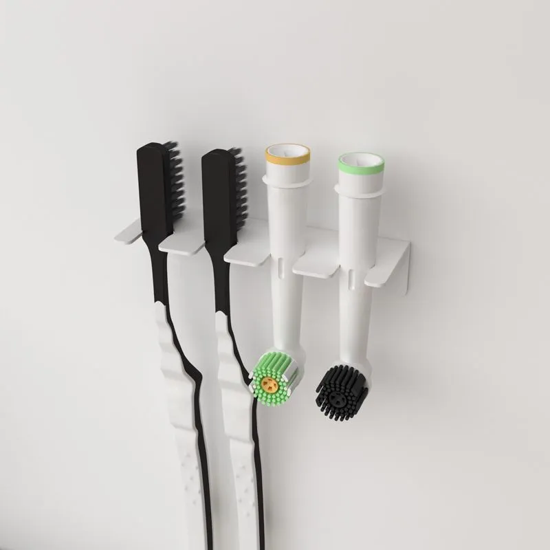Держатель для хранения зубных щеток и насадок, монтаж без сверления, белый REXANT