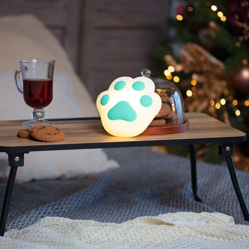 Силиконовый ночник Кошачья лапа бирюзовый NEON-NIGHT - Фото 2